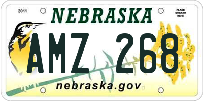 NE license plate AMZ268
