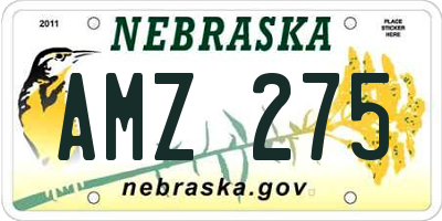 NE license plate AMZ275