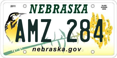 NE license plate AMZ284