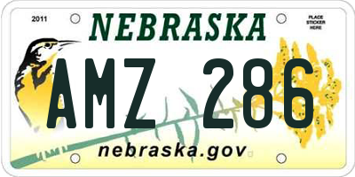 NE license plate AMZ286