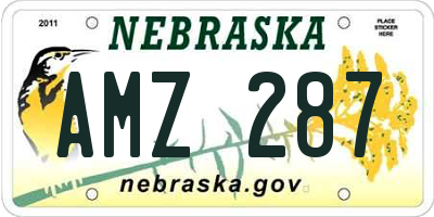NE license plate AMZ287
