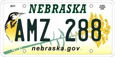 NE license plate AMZ288