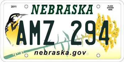 NE license plate AMZ294
