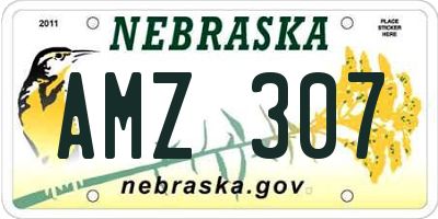 NE license plate AMZ307