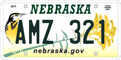NE license plate AMZ321