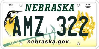NE license plate AMZ322