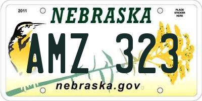 NE license plate AMZ323