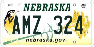 NE license plate AMZ324