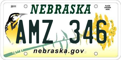 NE license plate AMZ346