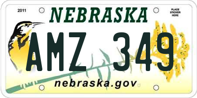 NE license plate AMZ349