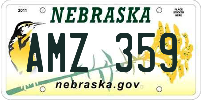 NE license plate AMZ359