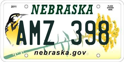 NE license plate AMZ398