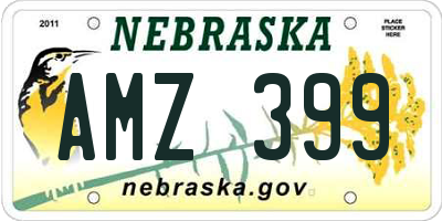 NE license plate AMZ399