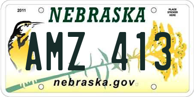 NE license plate AMZ413