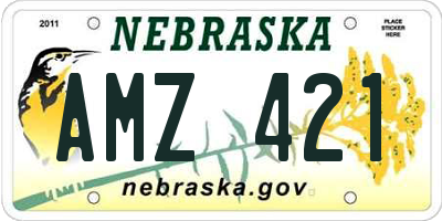 NE license plate AMZ421