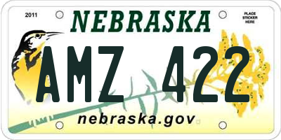 NE license plate AMZ422
