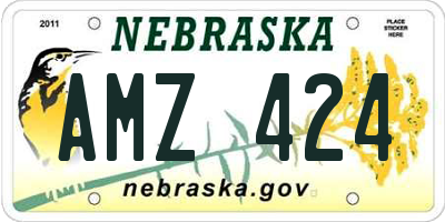 NE license plate AMZ424