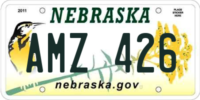 NE license plate AMZ426
