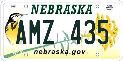 NE license plate AMZ435