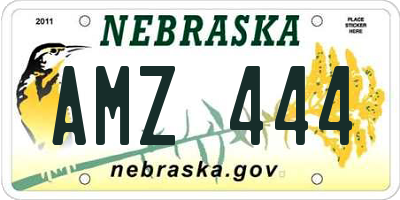 NE license plate AMZ444