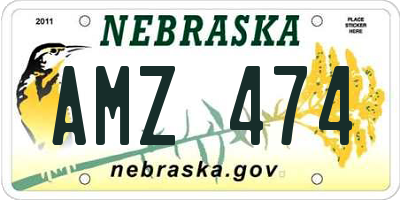NE license plate AMZ474