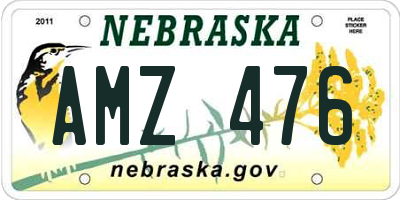NE license plate AMZ476