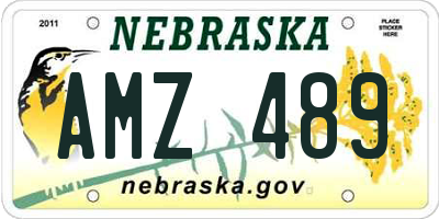 NE license plate AMZ489