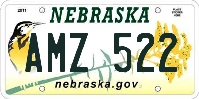 NE license plate AMZ522