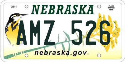 NE license plate AMZ526