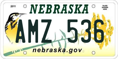 NE license plate AMZ536