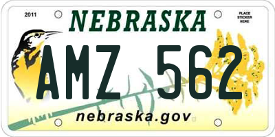 NE license plate AMZ562