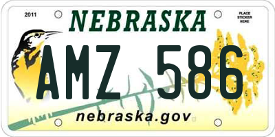 NE license plate AMZ586