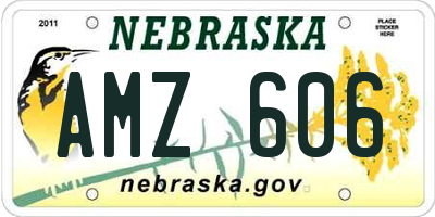 NE license plate AMZ606