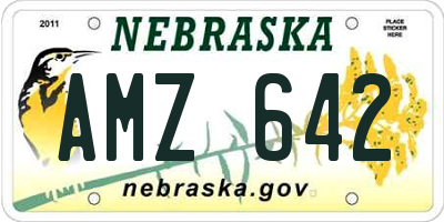 NE license plate AMZ642