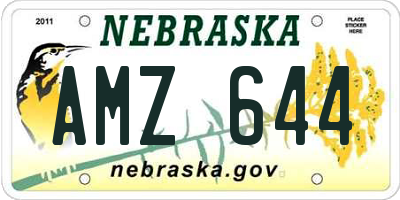 NE license plate AMZ644
