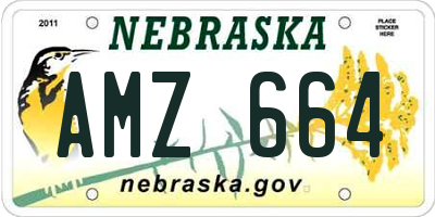 NE license plate AMZ664