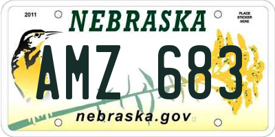 NE license plate AMZ683