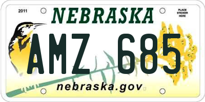 NE license plate AMZ685