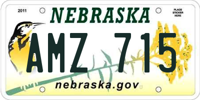 NE license plate AMZ715