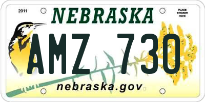 NE license plate AMZ730