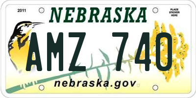 NE license plate AMZ740
