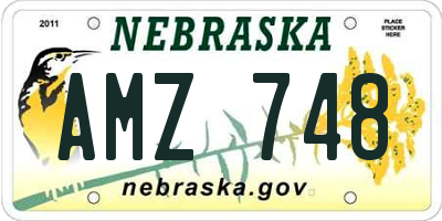 NE license plate AMZ748