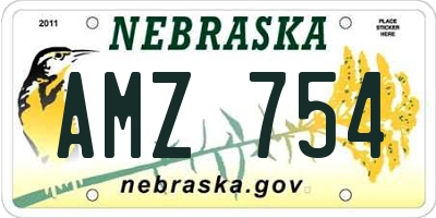 NE license plate AMZ754
