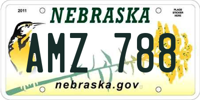 NE license plate AMZ788
