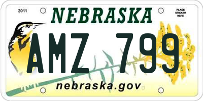 NE license plate AMZ799