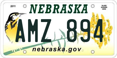 NE license plate AMZ894