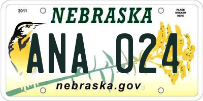 NE license plate ANA024