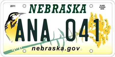 NE license plate ANA041