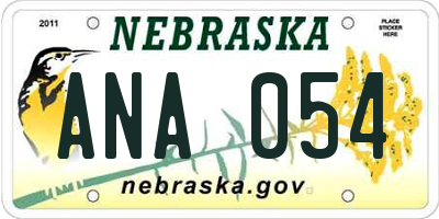 NE license plate ANA054