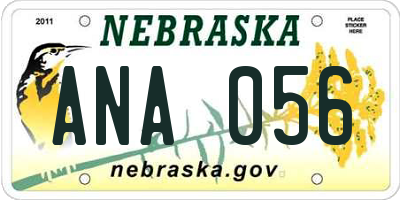 NE license plate ANA056